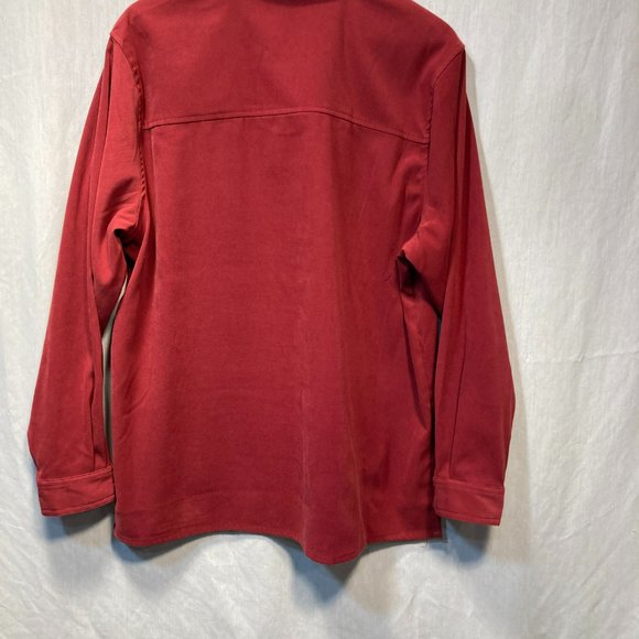 DENIM & CO SHACKET TIERRA COTTA LONG SLEEVE BUTTON UP SHIRT/ JACKET SIZE LARGE - Picture 2 of 8